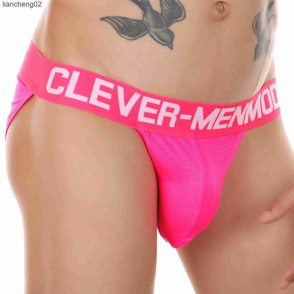 Slip CLEVER-MENMODE Sexy Men Underwear Mesh Briefs Penis Pouch Thin Underpants Bondage Elastic Strap Band Slips Lingerie Panties W0412