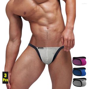 Onderbroek cMenin 3pcs mannen ondergoed zachte katoenen briefs sexy u-convex zakje heren naadloze heup hip hip snel snel jockstrap man pantie