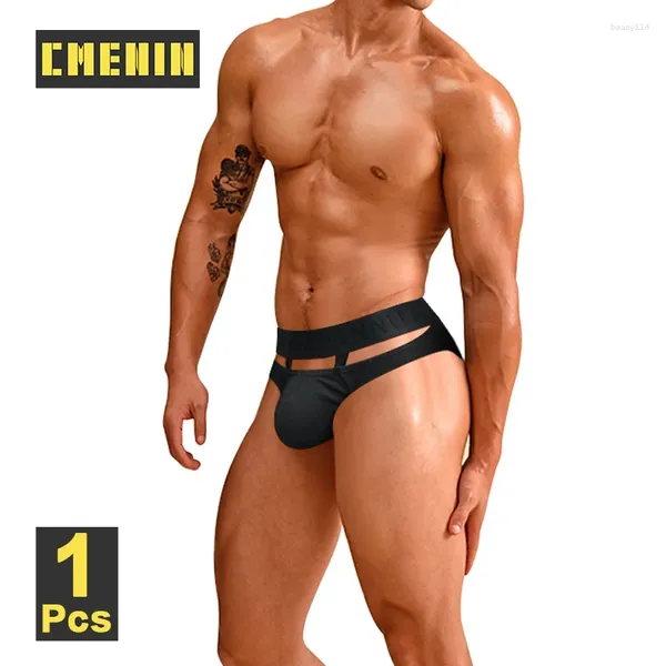 Calzoncillos CMENIN Algodón Hombres Natación Troncos Calzoncillos Sexy Doble Raya Recorte Para Hombres Gay Slip Deportes Fitness Hombre Bragas