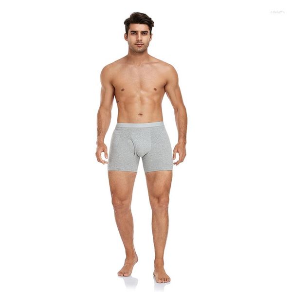 Calzoncillos Color Algodón 4 piezas de pantalones de levantamiento de cadera para hombres Apertura de saco de huevo delantero y glúteos traseros Pantalones cortos de boxeador sexy