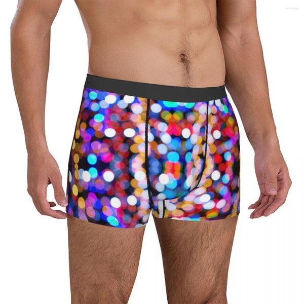 Caleçon coloré imprimé scintillant sous-vêtements lumières scintillantes motif imprimé Boxer short Trenky homme doux bref idée cadeau