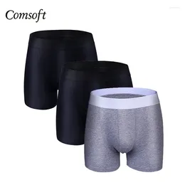Sous-pants comsoft 3pack masculin sous-vêtements Boxer coton pantalon respirant doux shorts de culotte solide