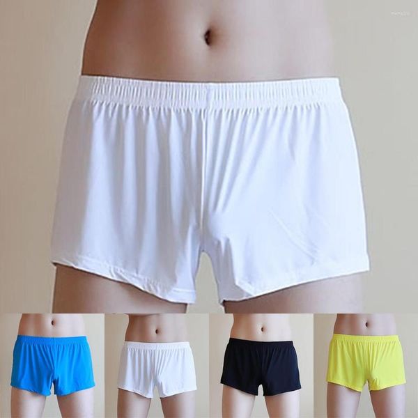 Calzoncillos Cool Summer Ice Silk Hombres Boxer Shorts Casual Sheer Soft Transpirable Troncos sin costura Calzoncillos Ropa interior Ropa masculina