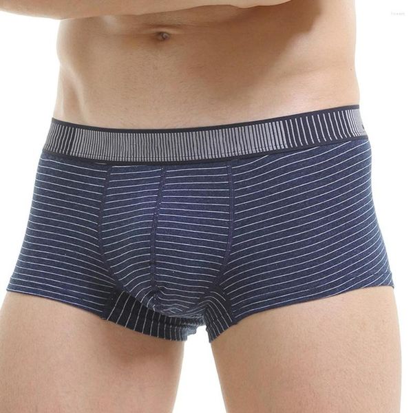 Caleçon Coton Hommes Sous-Vêtements Sexy Boxer Shorts U Convex Penis Pouch Boxers Briefs Trunks Respirant Élastique Mâle Culotte BuLifting