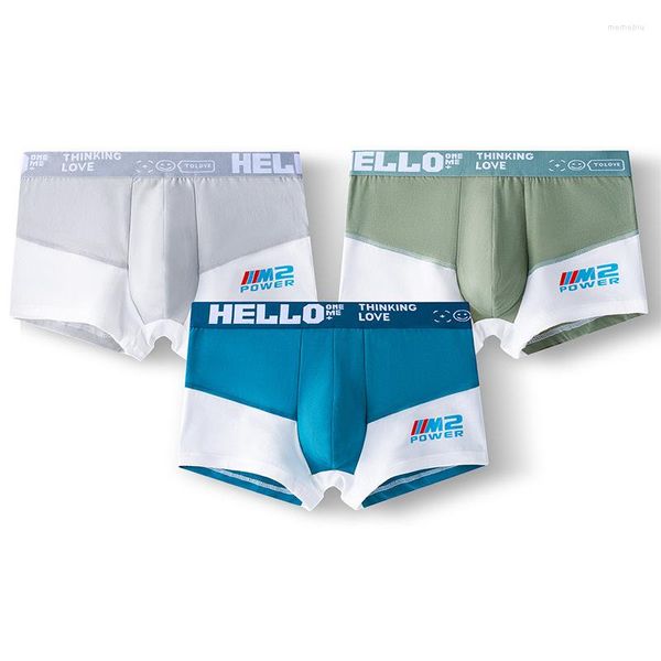 Calzoncillos de algodón para hombre, ropa interior transpirable, cómodos, Boxers, venta al por mayor joven