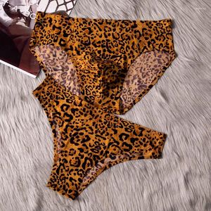 Onderbroek Paar Liefhebbers Shorts Luipaardprint Sexy Ondergoed Heren Cueca Boxer Mannelijke Slipje Set Dame Slips Bamboe