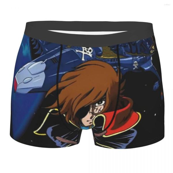Caleçon Personnalisé Anime Espace Pirate Capitaine Harlock Sous-Vêtements Hommes Stretch Boxer Briefs
