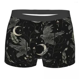 Sous-vêtements Custom Crow Moon Sous-vêtements Hommes Stretch Halloween Spooky Sorcière Boxer Slips Shorts Culottes Doux Pour Homme