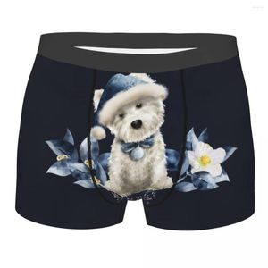 Caleçon personnalisé mignon West Highland White Terrier chien sous-vêtements hommes Stretch Westie chiot Boxer slips