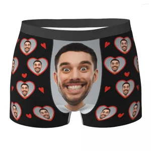 Onderbroeken Custom Face Heren Boxer Briefs Gepersonaliseerde ondergoed met Po Aangepaste Boxers Cadeaus voor vriend Echtgenoot Vaderdag