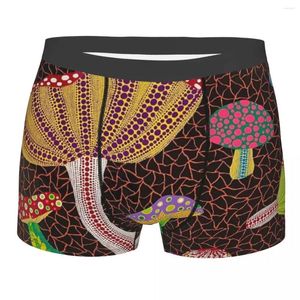 Onderbroek aangepast grappig yayoi kusama toadstools abstract kunst boksers shorts slipje man mannelijke ademende slip ondergoed ondergoed