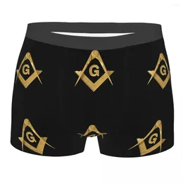 Onderbroek Custom Gold Vrijmetselaar Logo Boxers Shorts Heren Masonic Mason Slips Ondergoed Cool