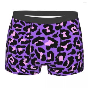 Sous-vêtements personnalisés néon violet et rose léopard motif sans couture boxeurs shorts hommes animaux guépard slips sous-vêtements nouveauté