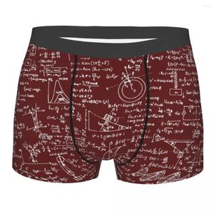 Sous-pants Équations de physique personnalisée Borgogne Boxer Shorts Men Math Science Science Géométrique Briefs cadeaux Sous-vêtements drôles
