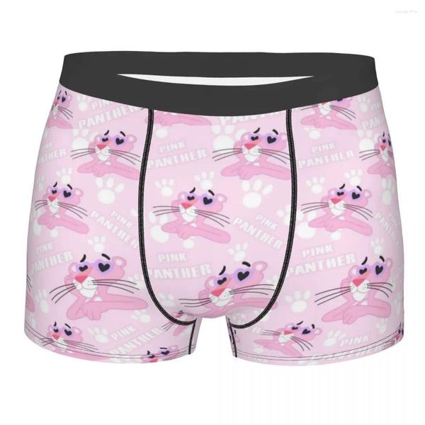 Sous-pants Pink Cartoon Pink Underwear Men Breatchable Mignon Leopard Boxer Brief