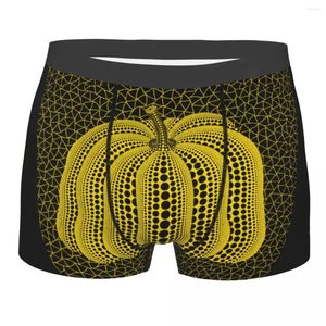 Sous-fonds Custom Yayoi Kusama Pumkin Boxer Shorts pour Homme 3D Print Résumé Peinture sous-vêtements Briefs Soft