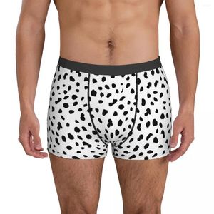 Sous-vêtements dalmatien chien imprimé sous-vêtements noir et blanc conception confortable shorts slips pour homme pochette 3D grande taille tronc