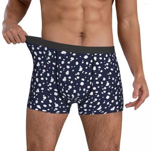 Sous-vêtements imprimés dalmates sous-vêtements bleu marine et blanc hommes shorts slips tronc extensible culotte surdimensionnée