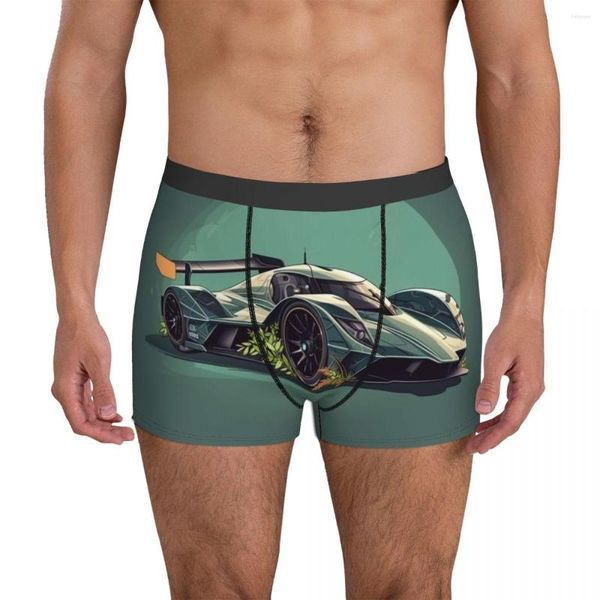 Caleçon éblouissant voiture de sport sous-vêtements Nature Style dessin animé homme culotte personnalisé respirant tronc Boxer slip grande taille