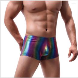 Sous-pants Design Rainbow Mens sexy brillant brillant boxers colorés de mode sous-vêtements