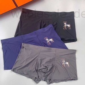 Onderbroeken Designer Boxers ondergoed heren uit één stuk ademend lichtgewicht melkzijde H-vormige shorts hoofd Q6E8