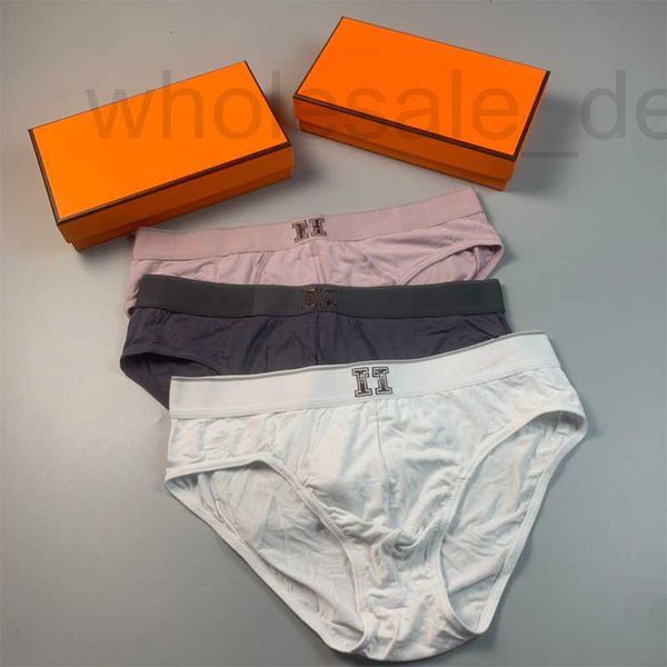 Slip Designer Briefs Sous-vêtements pour hommes en pur coton, doux pour la peau et respirant, short de personnalité jeune haut triangle T42Q
