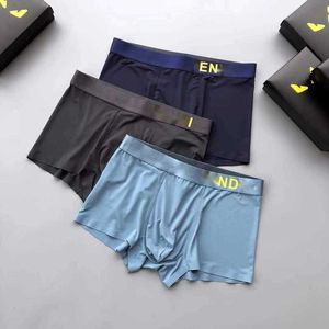 Onderbroeken Designer Ice zijden ondergoed heren boxershorts, gepersonaliseerde platte hoektrend, hoogwaardige geschenkdoos, koel, antibacterieel, spoorloos, sneldrogend, ademend V4EO