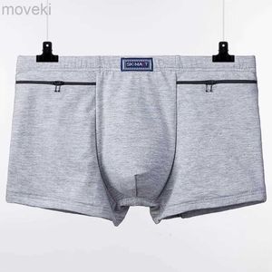 Caleçon Double poche zippée culotte modale culotte antivol avec deux poches boxer homme sous-vêtements 24319