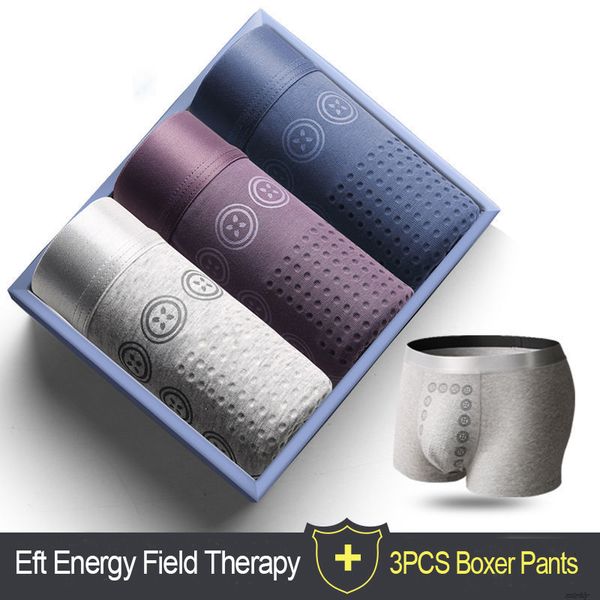 Sous-vêtements Eft Energy Field Therapy sous-vêtements pour hommes 3pcsset Boxer pantalon homme slips Magneticfit respirant bas U pantalon convexe 230829