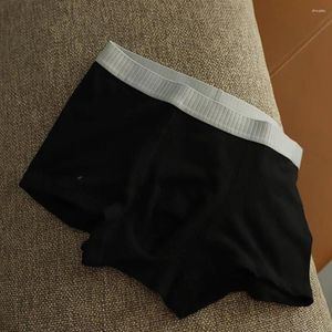 Calzoncillos elásticos de cintura media para hombre Boxers suaves de cintura media a rayas para hombre ropa interior antiséptica de secado rápido que absorbe la humedad