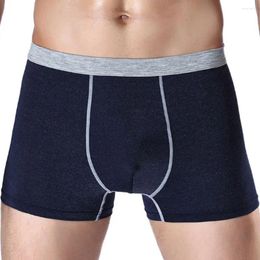 Sous-vêtements Elastic sous-vêtements Boxer Shorts Bulge Pouche solide pour les hommes Taille xl xxl xxxl