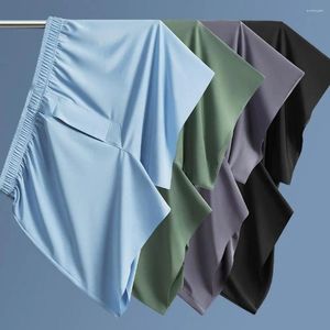Onderbroek elasticiteit thuis slipje heren naadloze ijs zijden slaap shorts met wijd been elastische tailleband voor zomer comfort lichtgewicht