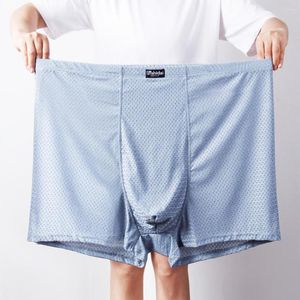 Sous-vêtements Améliorer le pénis Grande poche Boxer Shorts Glace Soie Mesh Respirant Grande Taille Culotte Sexy U Convexe Stretch Plat Boxers