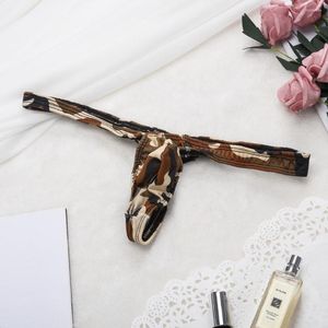 Slip érotique slips mode impression Sissy hommes culottes homme tongs Sexy Lingerie Gay Jockstrap sous-vêtement doux