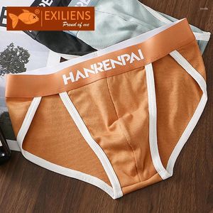 EXILIENS Merk Hoge Vork Sexy Effen Katoenen Ondergoed Mannen Korte Ademende Heren Slips Comfortabele Man Shorts Maat M-3XL E093-HR