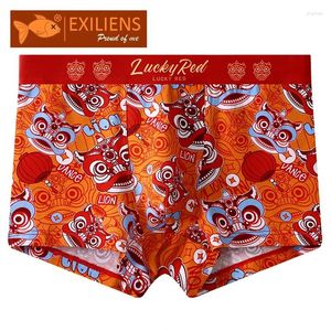 Onderbroek EXILIENS Lucky Red Boxer Mannen Ondergoed Katoen Calzoncillos Slips Hombre Heren Boxers Cuecas Masculinas Man Slipje M3XL B1603