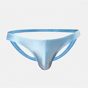 Onderbroek blootgestelde bulingerie mannen glanzende jock strap briefs rugruimte u convex string sexy open ondervaraat gay pouch knickers