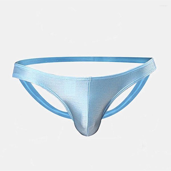 Culotte exposée BuLingerie hommes brillant Jock Strap slips dos espace U convexe string Sexy ouvert sous-vêtement Gay poche culotte