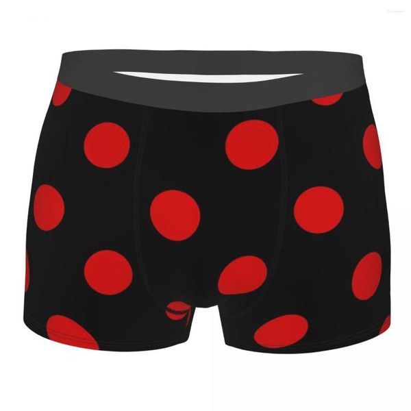 Calzoncillos Extra Grandes Rojo Sobre Negro Romántico Lunares Góticos Calzoncillos Boxer para Hombre Ropa Interior Altamente Transpirable Pantalones Cortos con Estampado Superior Regalos