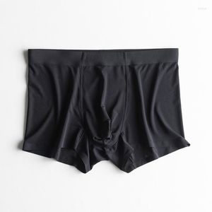 Caleçon Fahion Ice Silk Traceless Boxer Short Hommes Mesh Convex Pouch Underwear Culotte Respirante One Piece Style Japonais Lingerie