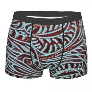 Caleçon mode Aqua marron cuir repoussé motif boxers Shorts homme confortable Vintage Floral Textures slips sous-vêtements