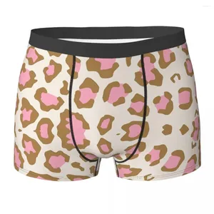 Onderbroek Mode Boxer Roze Luipaard Textuur Patroon Shorts Slipje Mannen Ondergoed Dierenvlekken Huid Zacht Voor Homme Plus Size