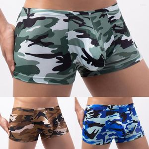 Onderbroek Mode Mannen Camouflage Nachtkleding Boxer Briefs Comfy Sexy Heren Elastisch Ondergoed Pouch Bulge Jeugd Shorts