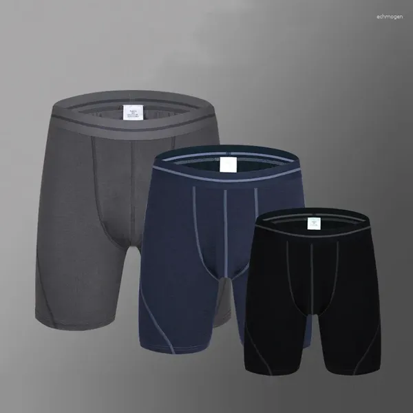 Sous-fonds Fashion Men's Boxers Shorts masculins longs Couleur solide