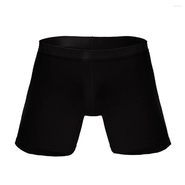 Boxer de sport pour hommes, caleçon long, respirant, vêtements de course, jambes multifonctions, confortables, couleur unie