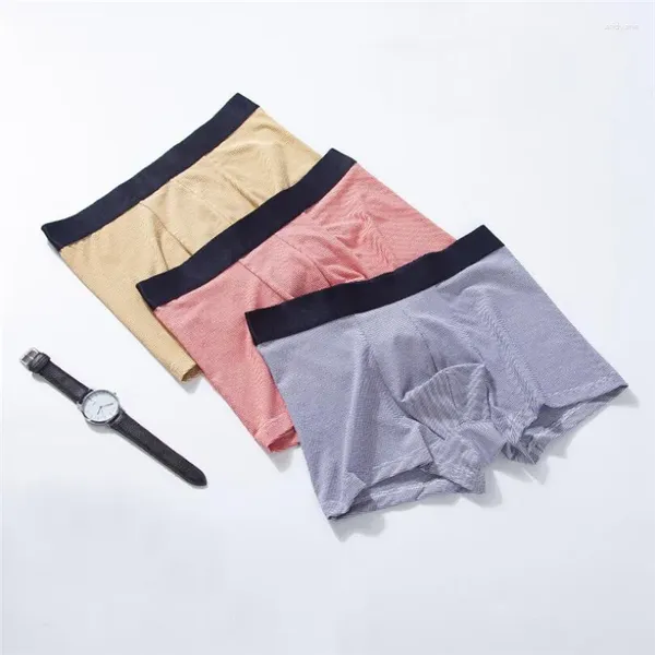 Sous-portations Men de mode sous-vêtements Boxer Shorts 3pcs / Lot Sexy U Convex Pouch Cotton Man's and Boy Boxers Plus taille