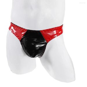 Sous-vêtements Mode Hommes Culotte Améliorer Bikini Poche String G-String Faux Cuir Posant Sous-Vêtements Taille Basse Hommes Sexy Maillot De Bain T-back