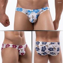 Sous-vêtements Mode Imprimer Hommes Slips Haute Qualité Coton Hommes Sous-Vêtements Sexy Taille Basse Renflement Pénis Jockstrap Mâle Culotte Bikini