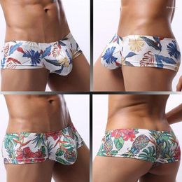 Cuecas moda impressa homem calcinha roupa interior sexy confortável íntimos masculinos respirável sem costura cuecas masculinas