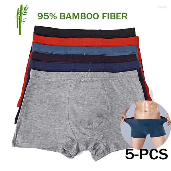 Sous-pants Fasion Bamboo de haute qualité Men de sous-vêtements xl xxl xxxl xxxxl 5xl 6xl Taille Boxer plus pieds plates Black